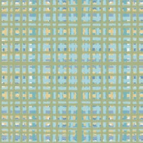 4872 Painters Meadow Plaid Sage Green/Sky Blue/Butter Yellow/Soft White